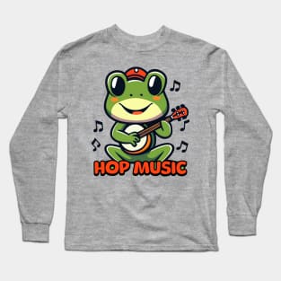 Hop Music! Cute Banjo Frog Long Sleeve T-Shirt